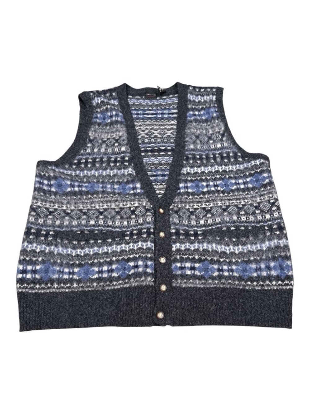 Vintage Structure 90's Striped Knit Button-Up Vest Size XL